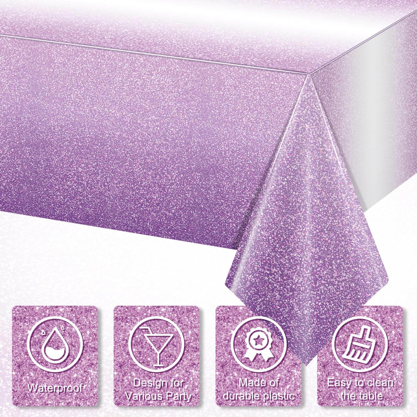 Waterproof, stain-resistant material keeps tables clean during parties.