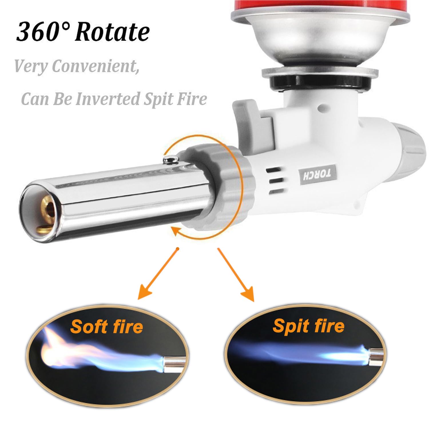 FunOwlet 360-degree action torch for versatile flame profiles