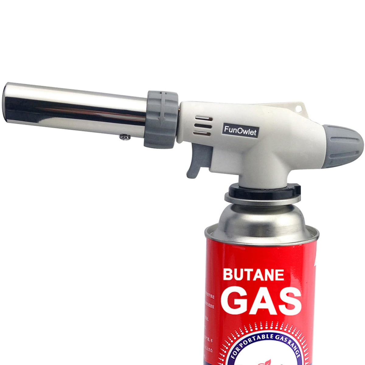 FunOwlet butane torch showing culinary reverse-use for precise searing