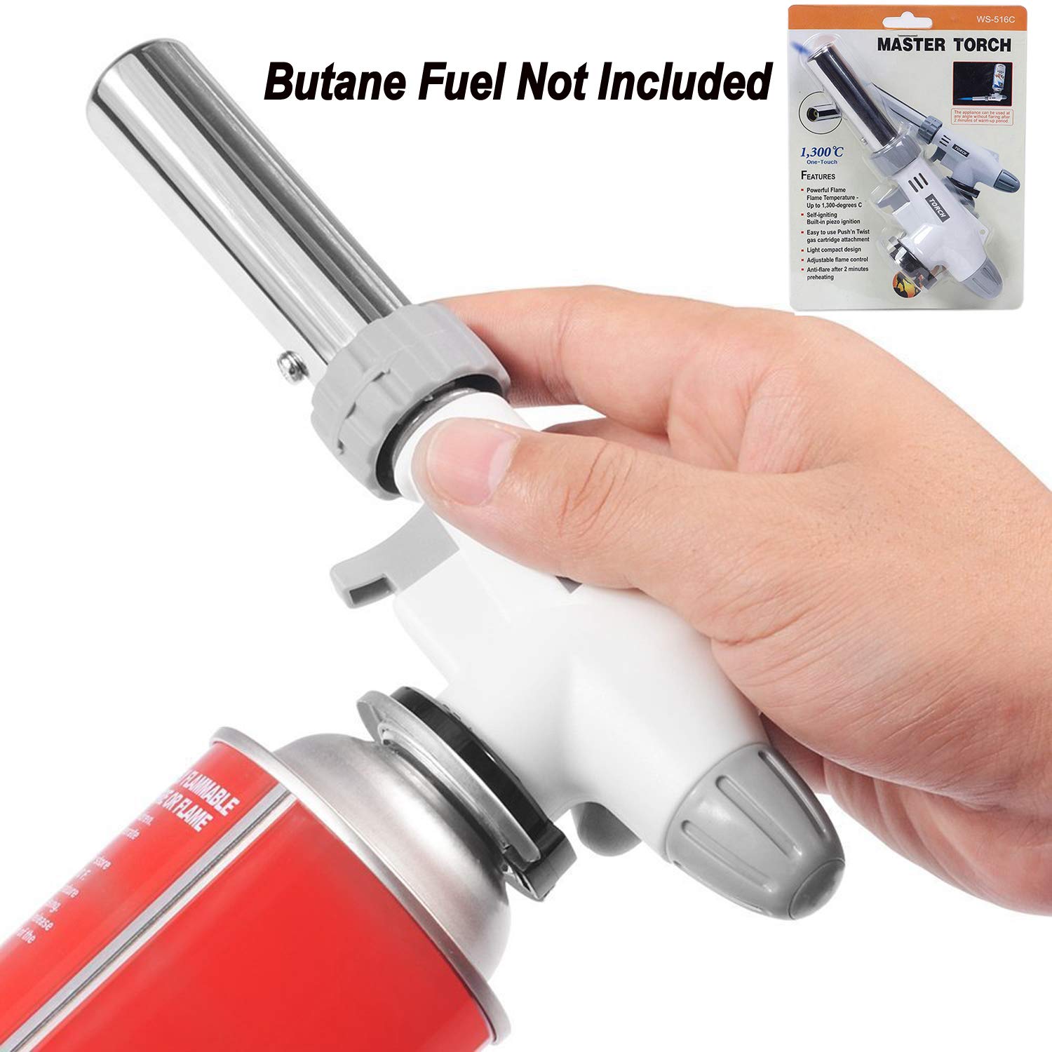 FunOwlet butane torch with piezo ignition for easy starts