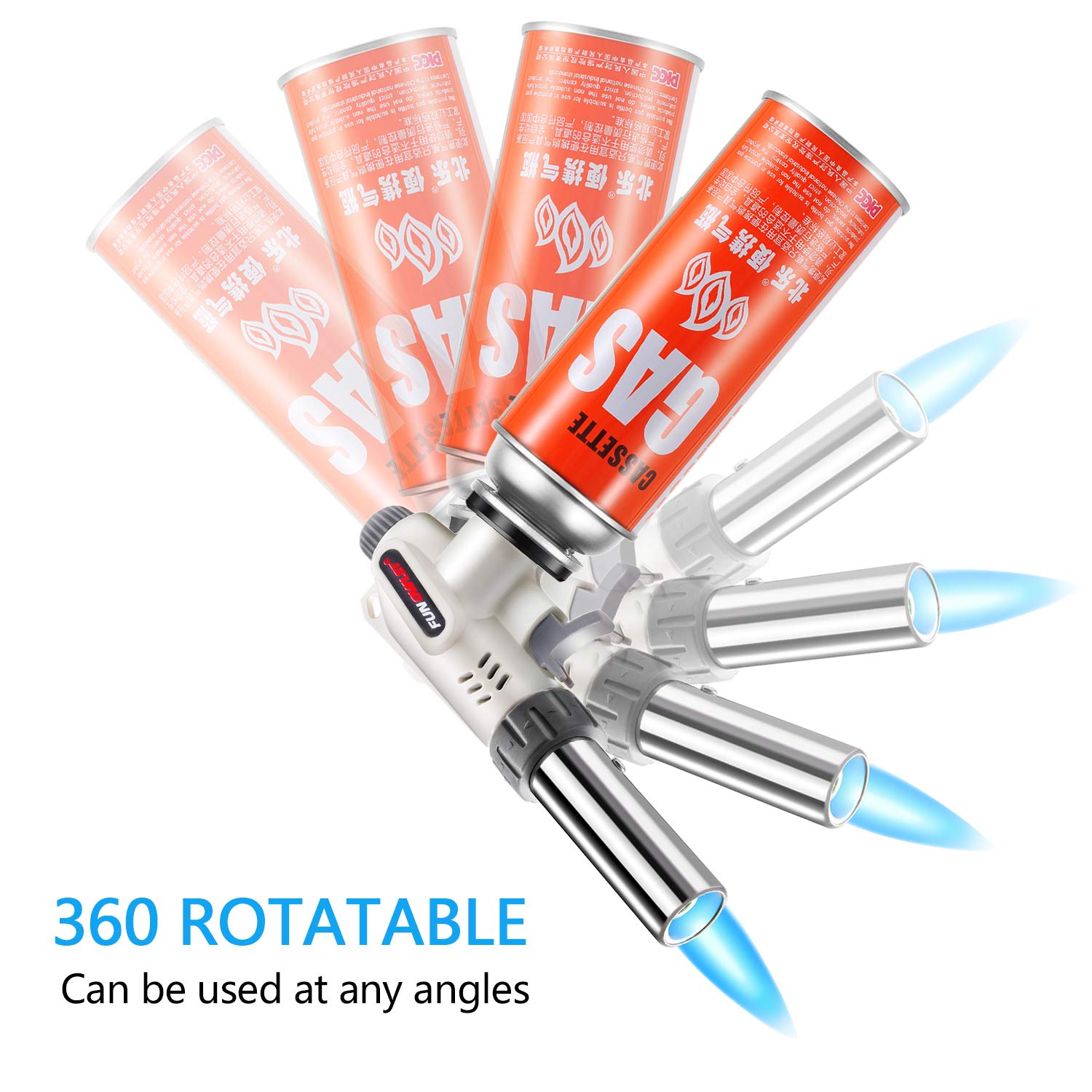 FunOwlet vegetable charring flame adds smoky flavor and texture.