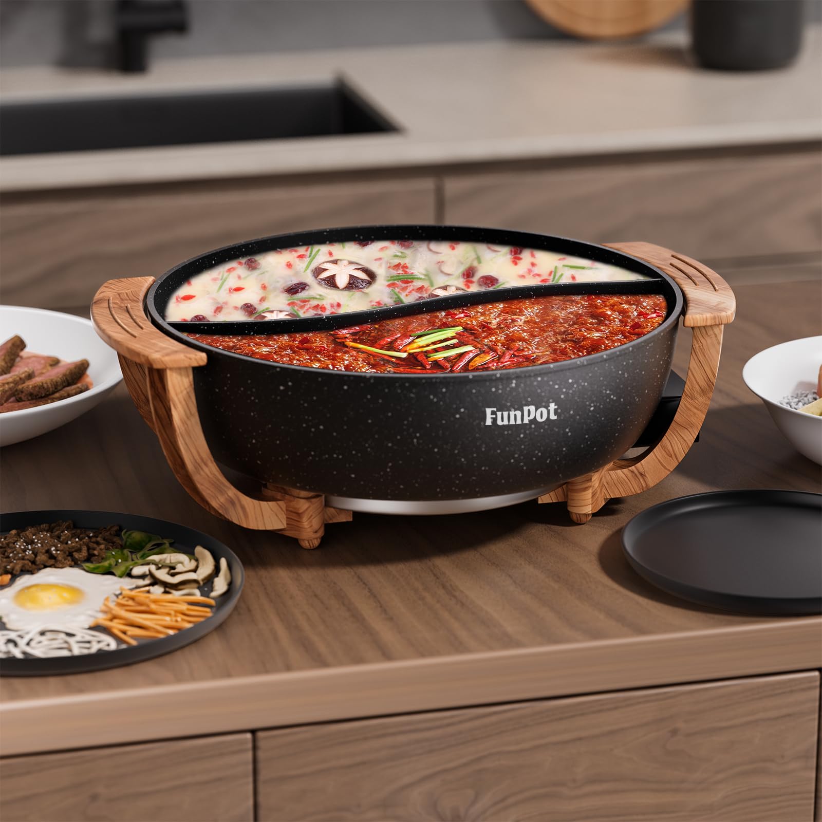 FunPot serving setup supports easy transfer to bowls.