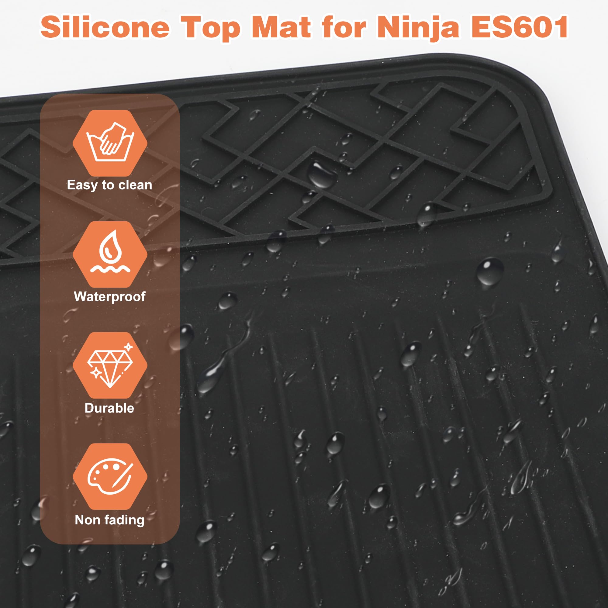 Funria Ninja ES601 mat absorbs spills quickly to keep counters dry.