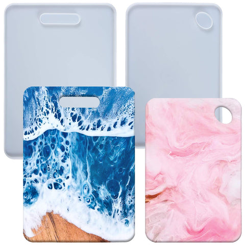 FUNSHOWCASE rectangle epoxy mold with hanging holes for display-ready projects.
