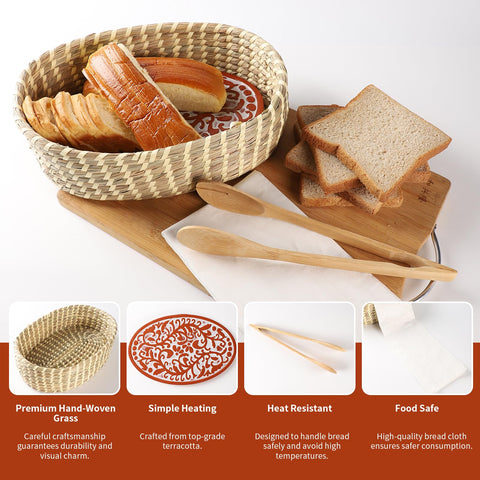 Funsky bread towels measure 28x18 inches for quick coverage