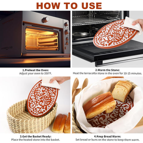 FunSky bun warmer in the basket preserves freshness for brunches and snacks.
