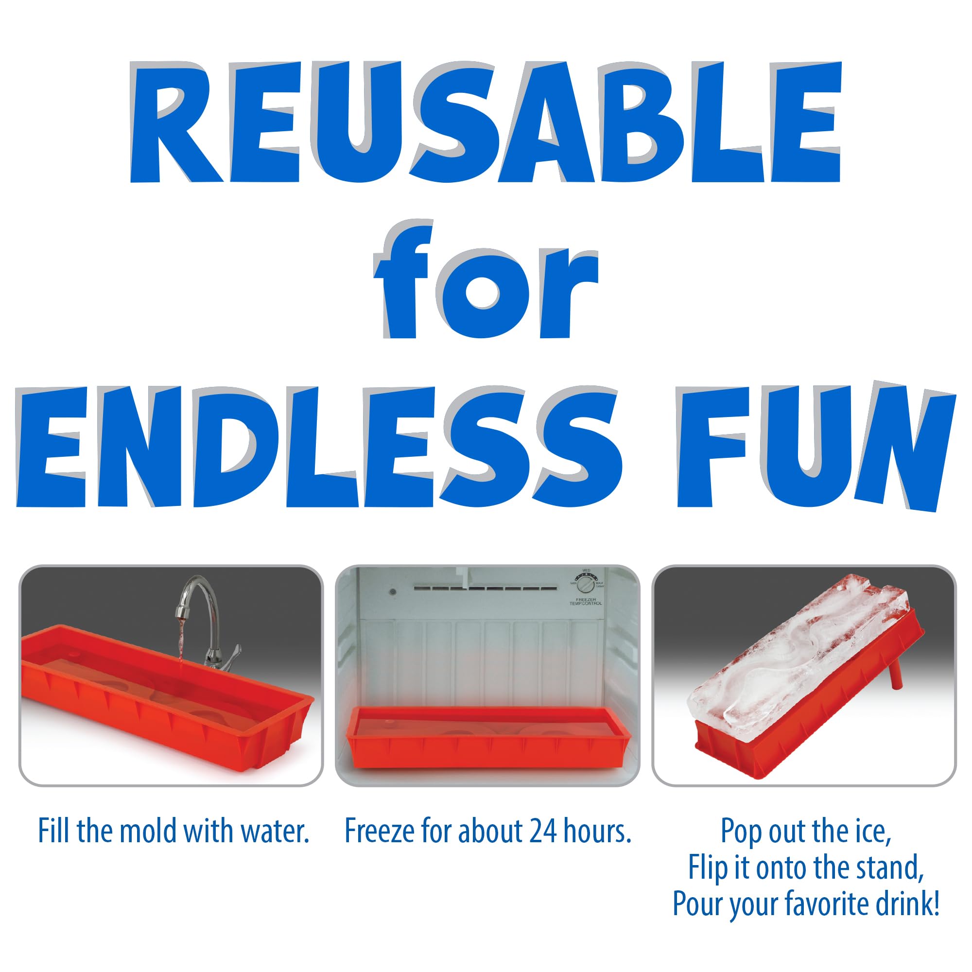 Funwares Ice Luge Mold freezes in 24 hours for drinks