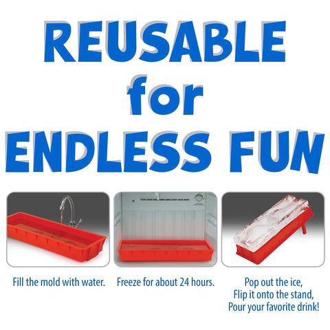 Funwares Ice Luge Mold freezes in 24 hours for drinks