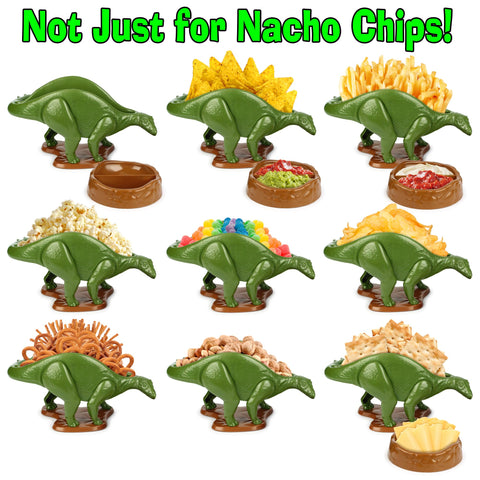Funwares Nachosaurus dinosaur nacho holder in use for kids meals