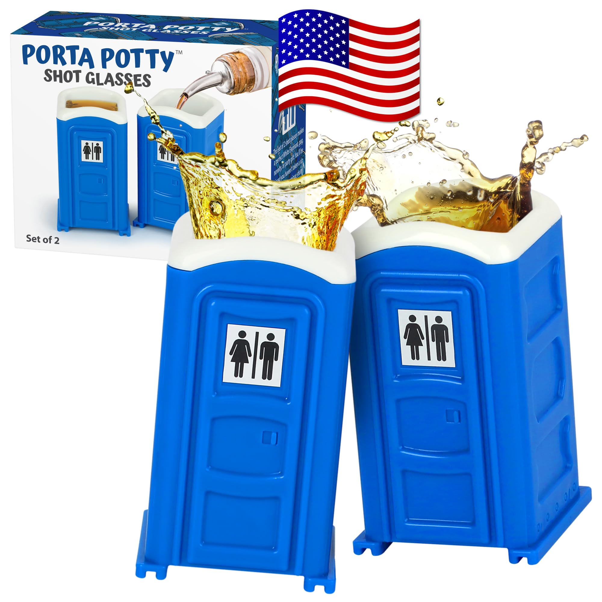 Funwares Porta Potty shot glasses set of 2 add bold humor to any party