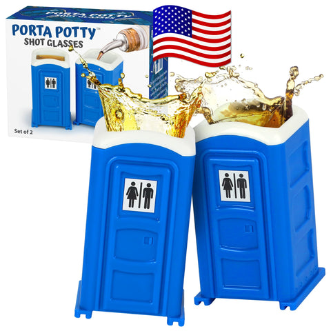 Funwares Porta Potty shot glasses set of 2 add bold humor to any party
