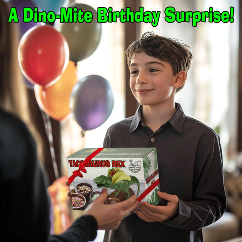 Funwares Tacosaurus party gift image signals gift-worthy appeal