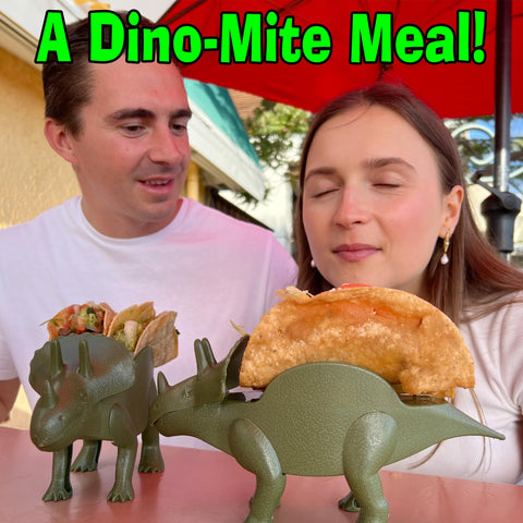 Funwares Tricerataco durable BPA-free plastic taco holder.