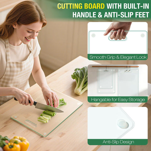 FUOAUYK tempered glass surface resists odors and stains for quick cleanup