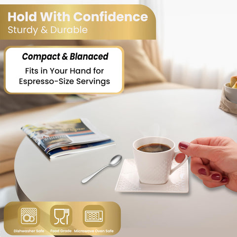 FUOCCI espresso cup with ergonomic handle design for comfortable grip during espresso pours.