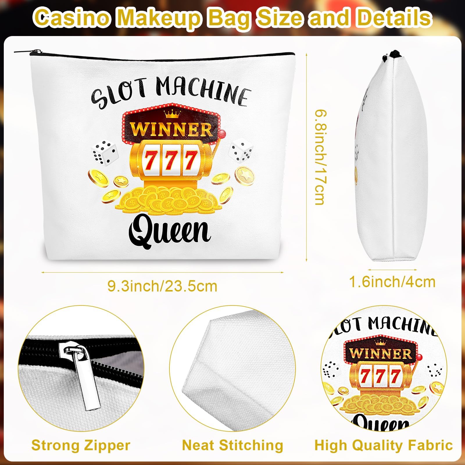 Furbeko Queen of the Machine stainless steel keychain with casino-inspired charm