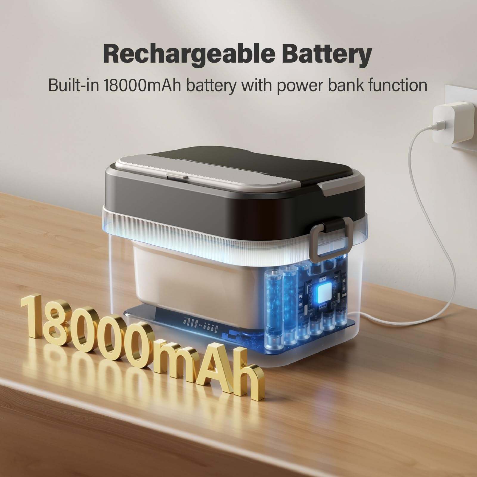 Furnovo 18000mAh battery with LED display showing remaining power