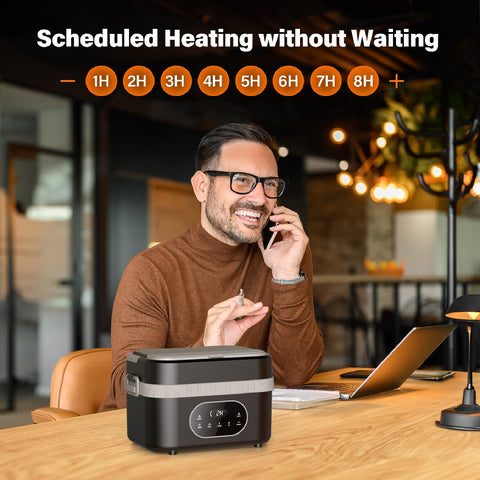 Furnovo timer and warm mode control for scheduled heating
