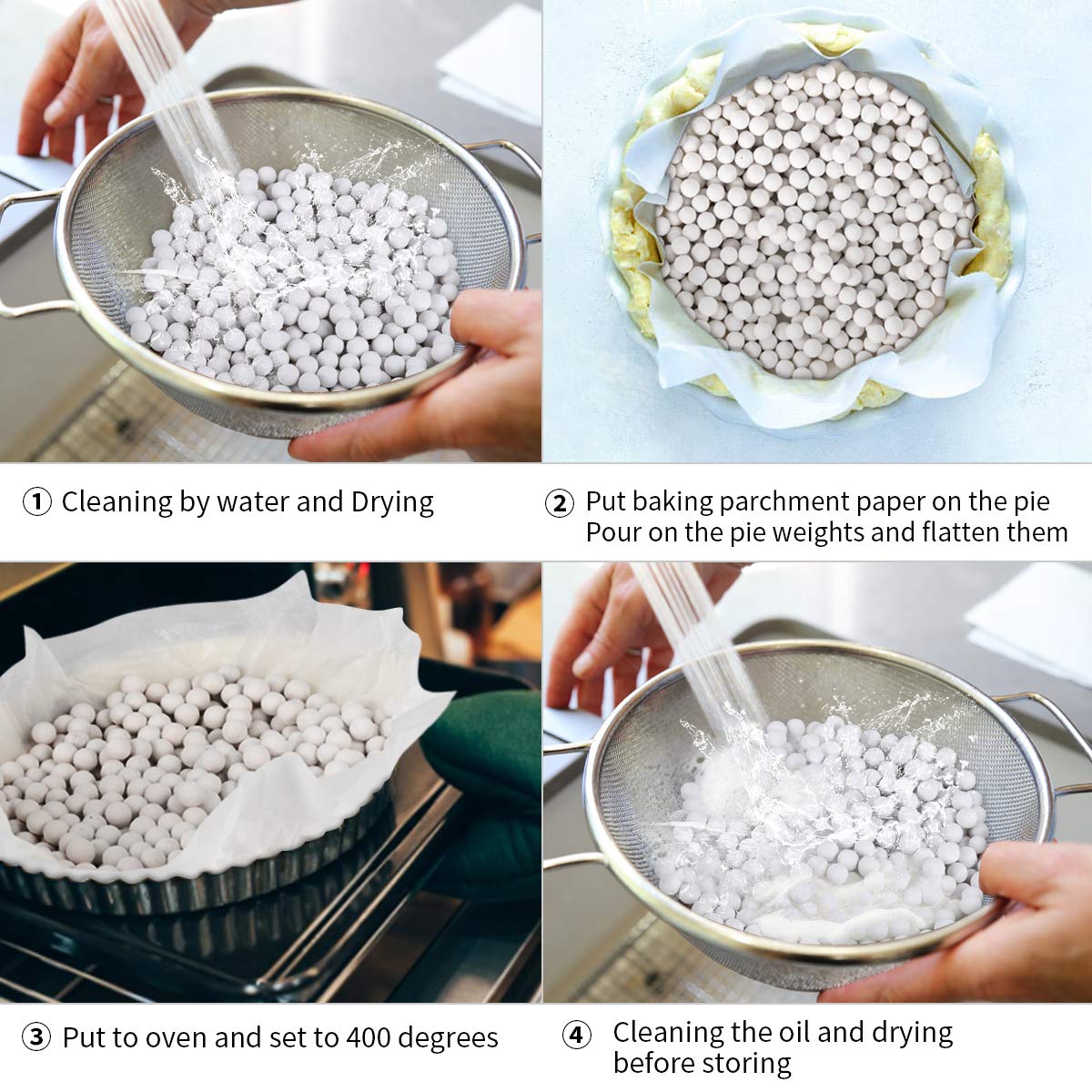 Home bakers use FurRain weights for bubble-free pie shells.