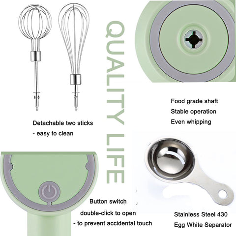 FURVOCHY cordless mixer charging via USB for convenient use anywhere