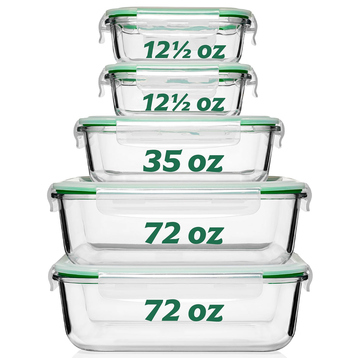 Fusion Gourmet 72oz large glass container for leftovers