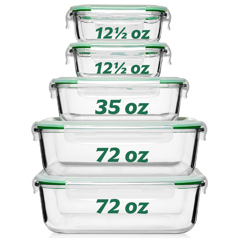 Fusion Gourmet 72oz large glass container for leftovers