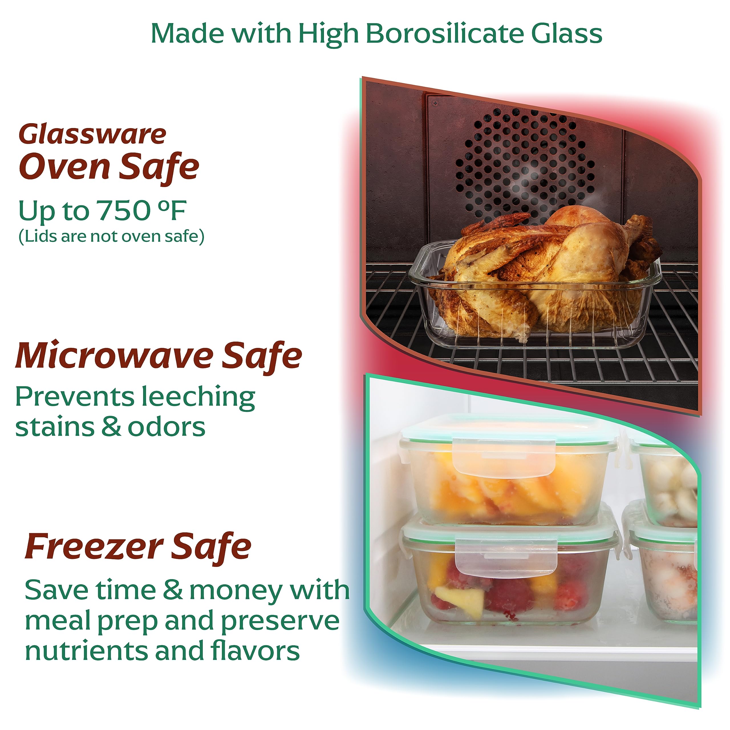 Fusion Gourmet containers are microwave, freezer, and dishwasher safe.