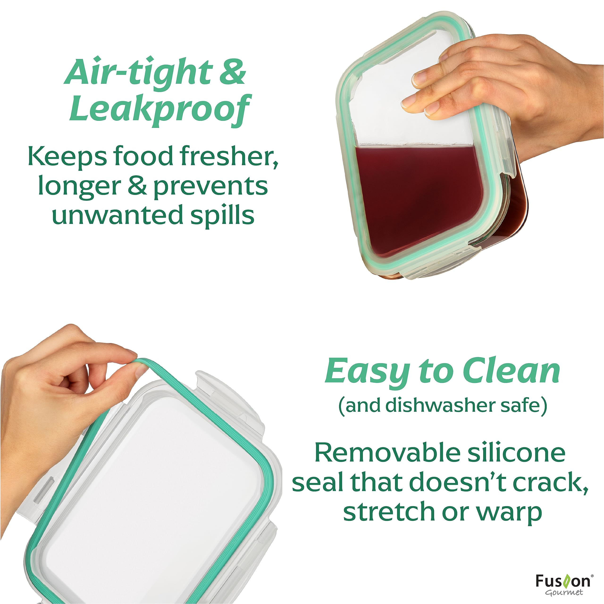 Oven-safe Fusion Gourmet glass up to 752°F for versatile reheating.