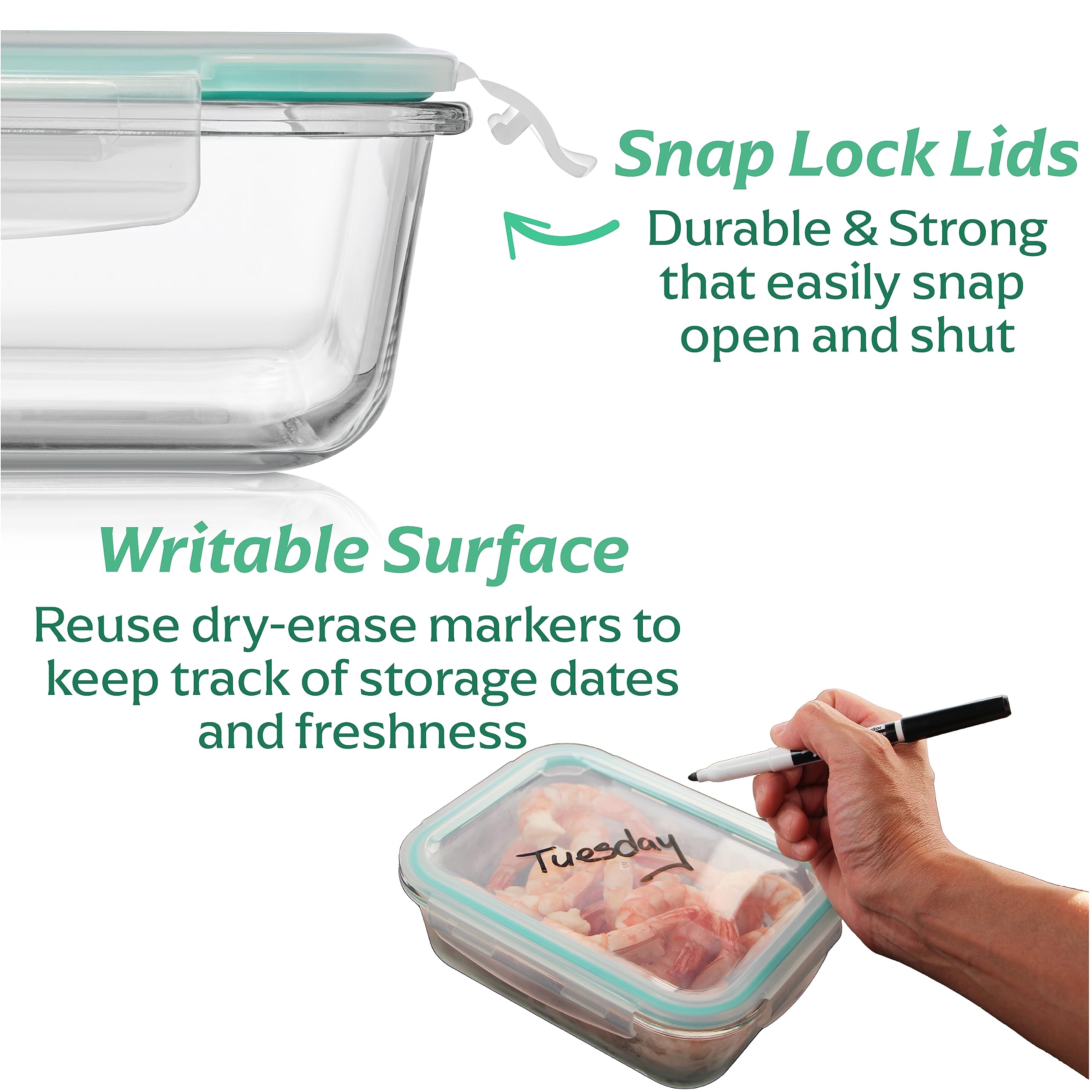 Stackable Fusion Gourmet design saves cabinet space and reduces clutter.