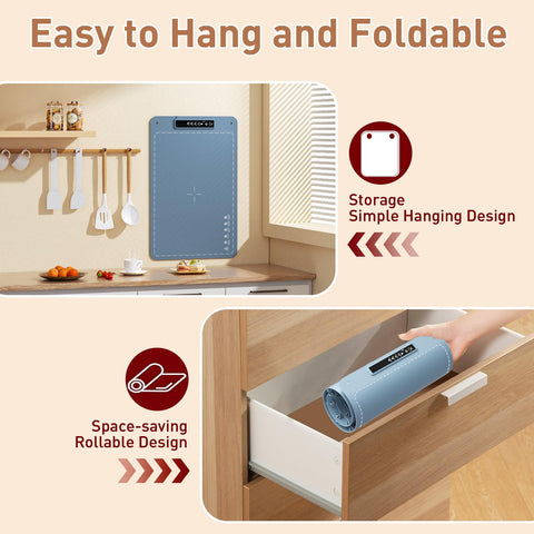 Fussion extra-large warming mat fits larger platters and multiple dishes.