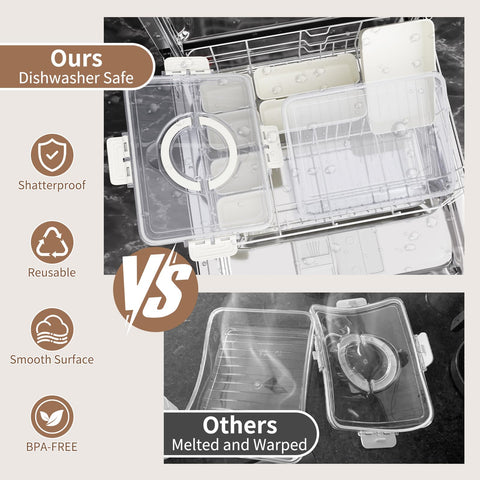 Futego snack box clear lid allows quick snack checks.