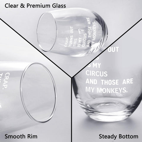 Futtumy 17oz capacity glass for wine, water, or cocktails.
