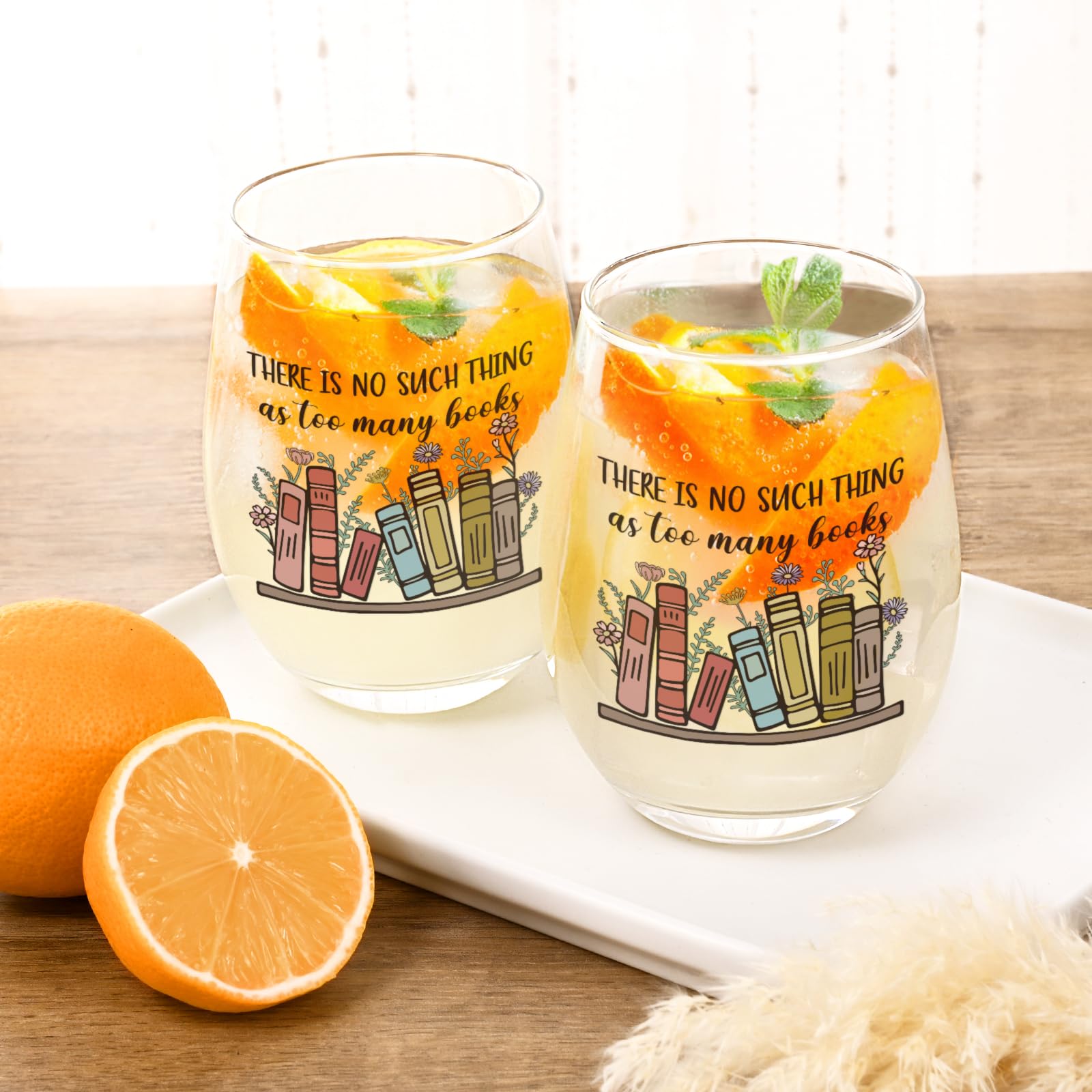 Futtumy 17oz stemless glass, a witty gift for readers