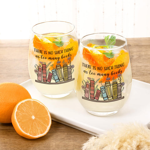 Futtumy 17oz stemless glass, a witty gift for readers