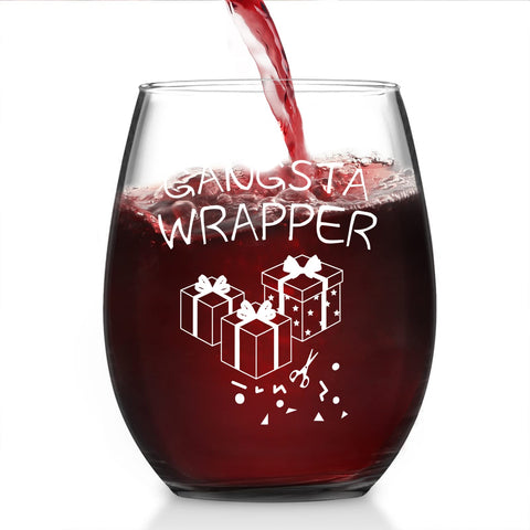 Futtumy Christmas stemless wine glass pattern 2 ideal for white elephant gifts.