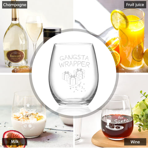 Futtumy Christmas stemless wine glass pattern 4 perfect for party celebrations and gifts.