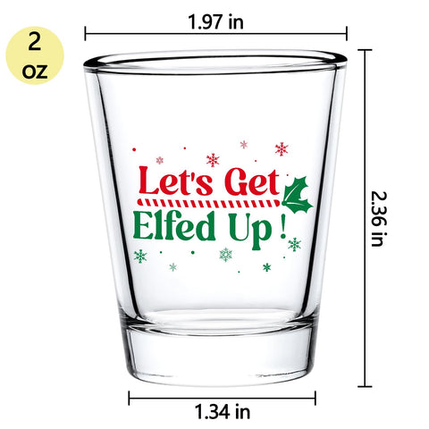 Futtumy Elfed Up shot glasses 2oz size fits varied drinks.