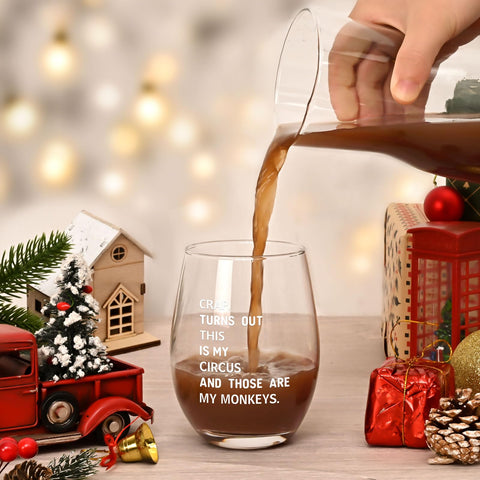 Futtumy mom gift wine glass ideal for Christmas or Boss's Day.
