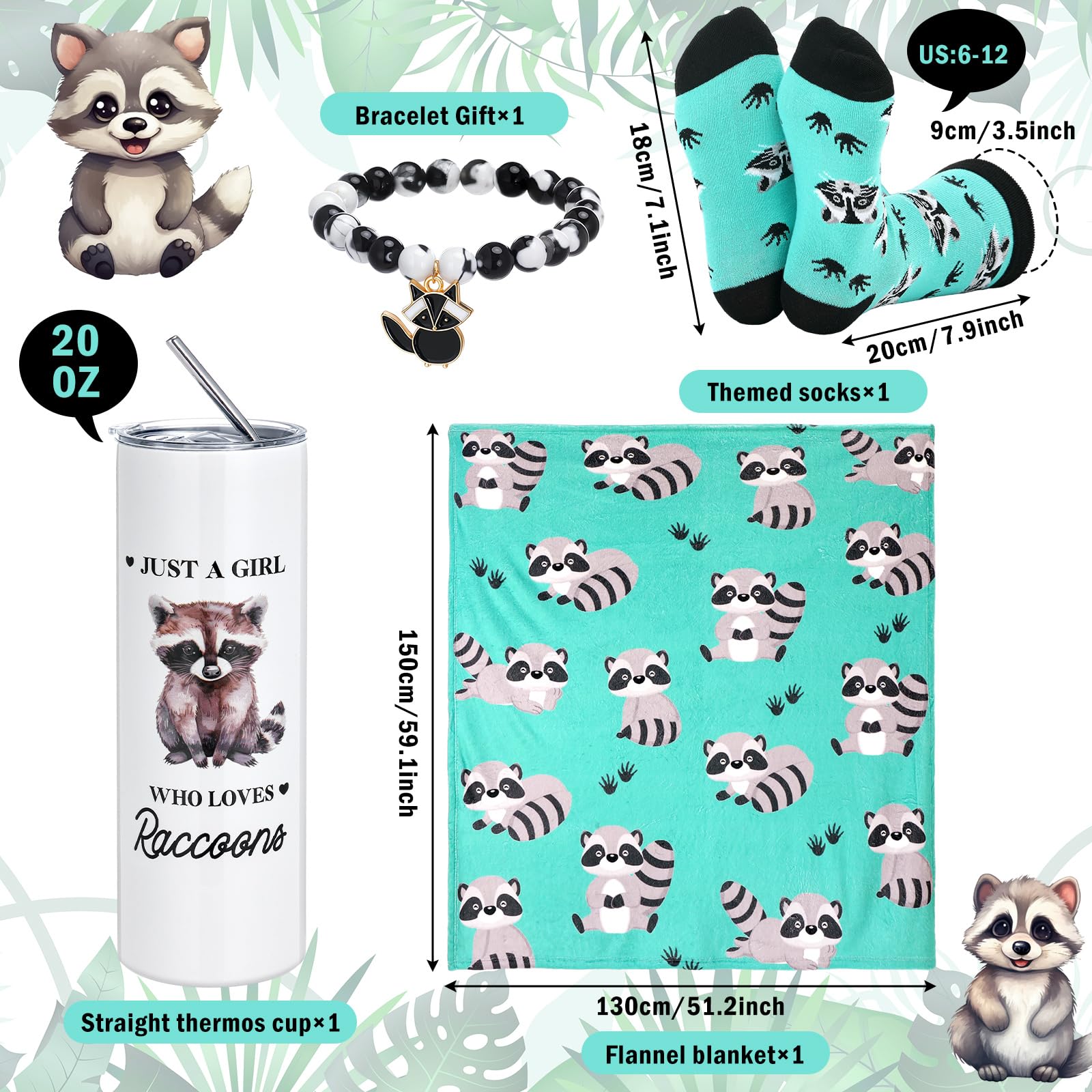 FuWeave raccoon blanket 130x150cm, soft flannel warmth for cozy nights.