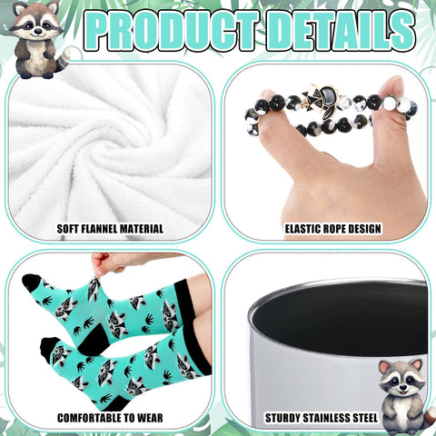 FuWeave raccoon pattern close-up, showcases cute print and inspirational design.