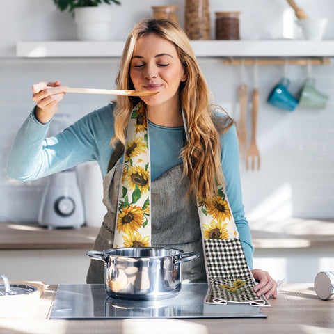 FuWeave sunflower towel scarf machine washable, easy care guidance