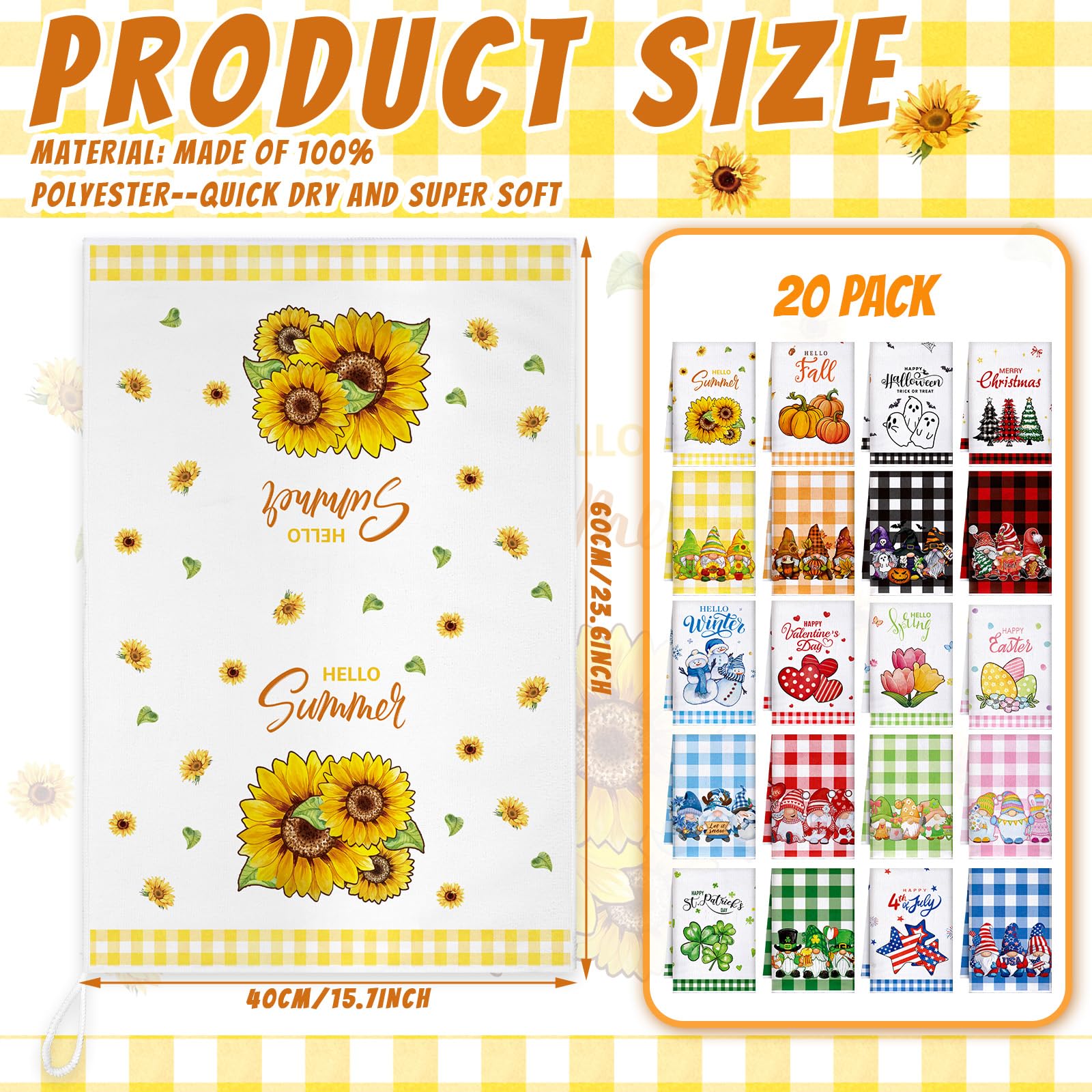 FuWeave multicolor towels for winter and Valentine’s Day add charm while drying dishes.