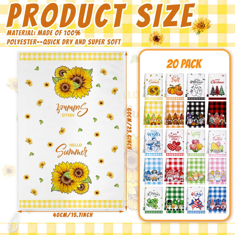 FuWeave multicolor towels for winter and Valentine’s Day add charm while drying dishes.