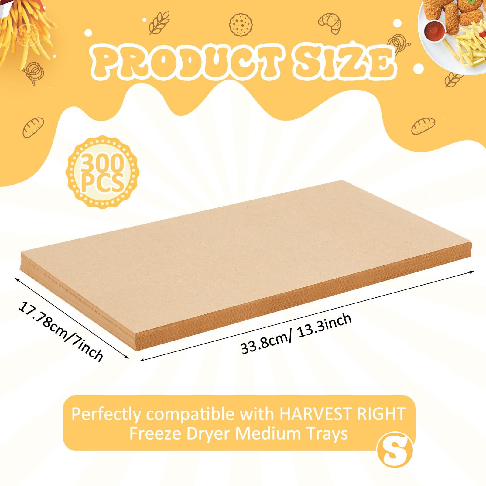 Large 20x8.5 inch sheets fit Harvest Right trays for easy use.