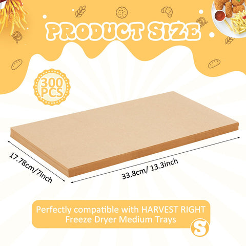 Large 20x8.5 inch sheets fit Harvest Right trays for easy use.
