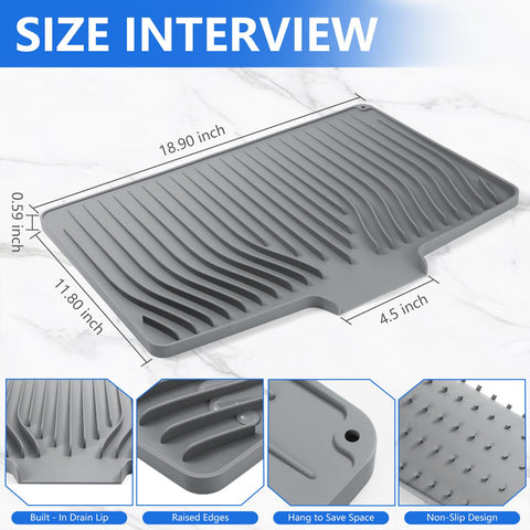 FUYXINGXY drain-edge mat drains into sink to reduce countertop water