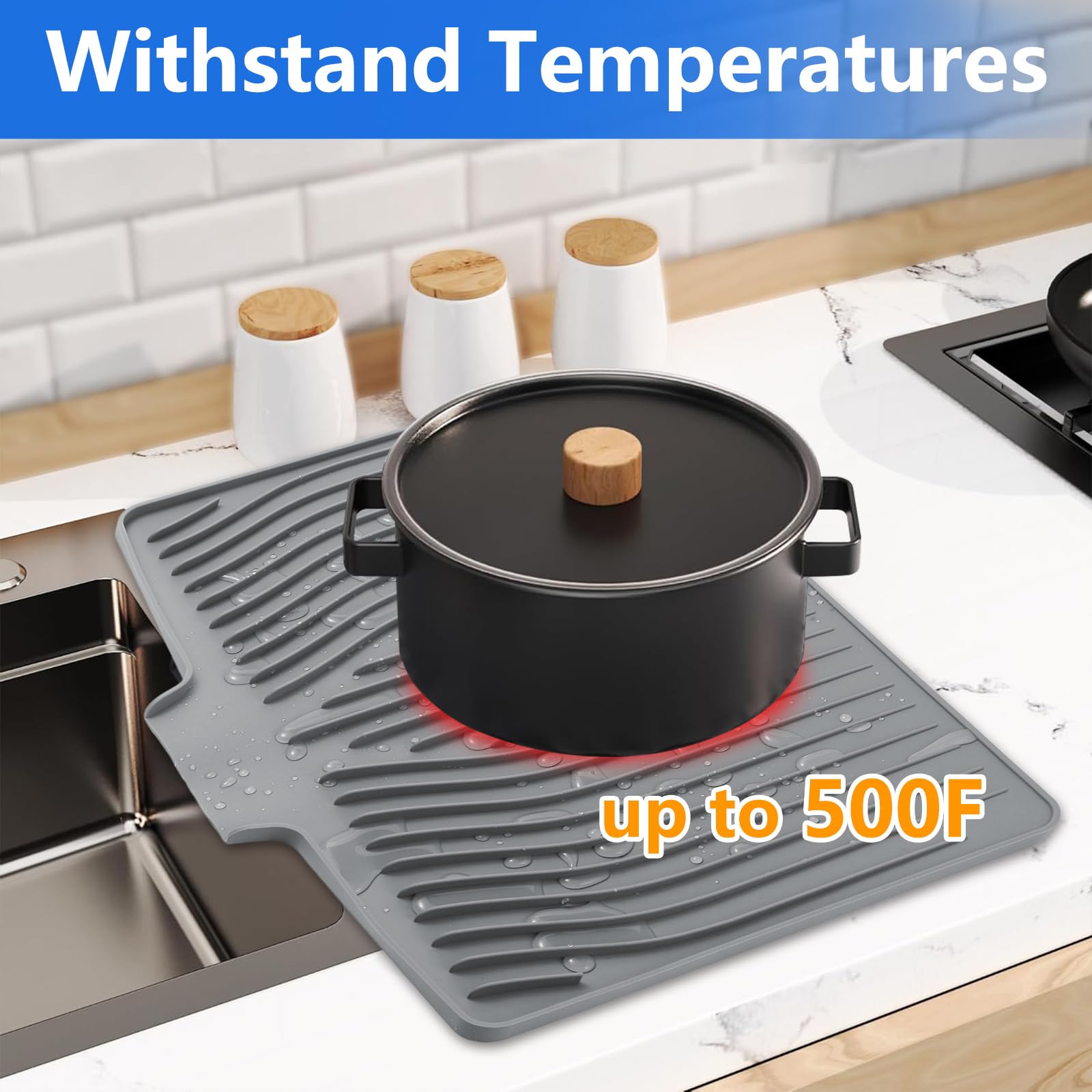 FUYXINGXY foldable silicone drying mat for easy storage or hanging