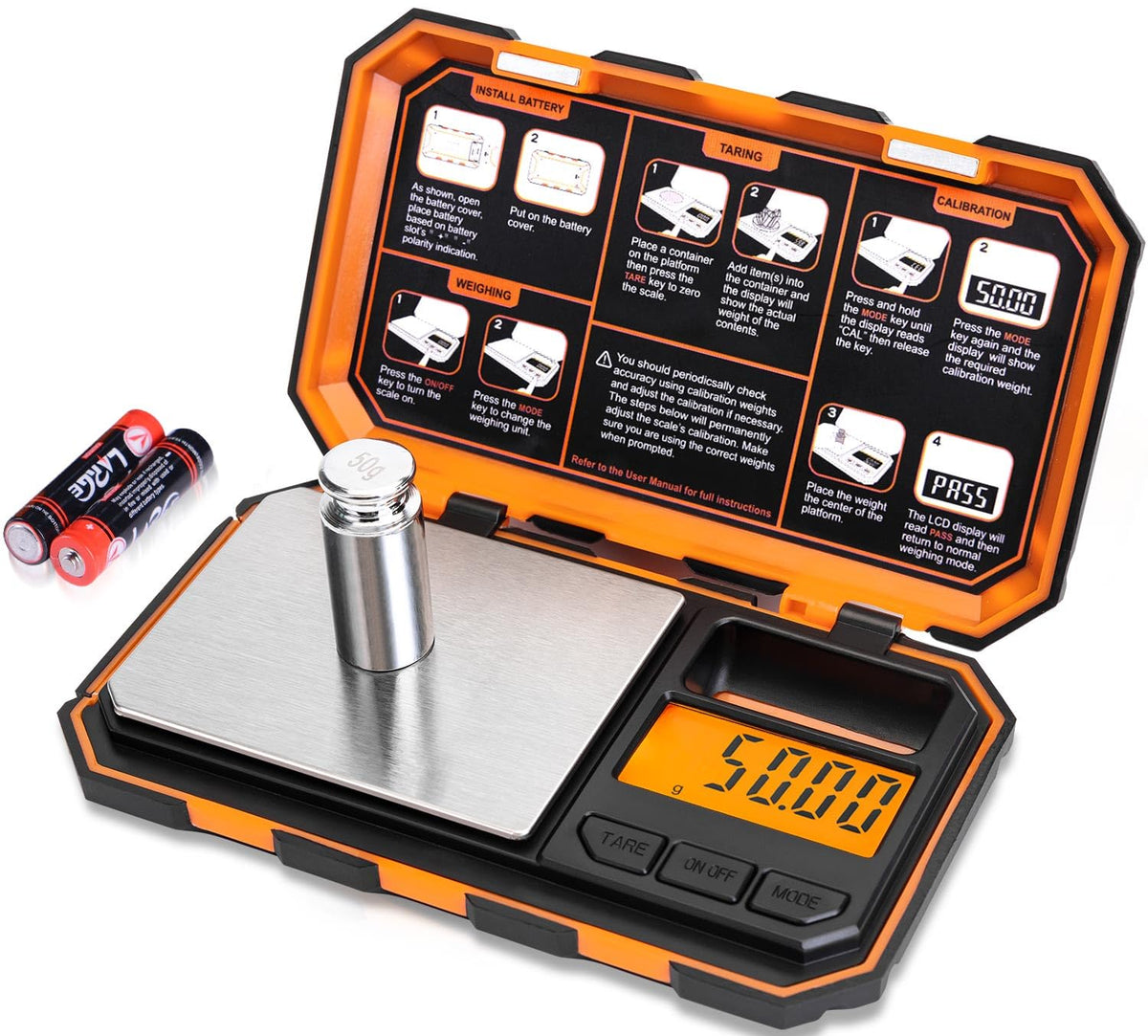 Fuzion digital pocket scale with LCD display for precise measurements on the go.