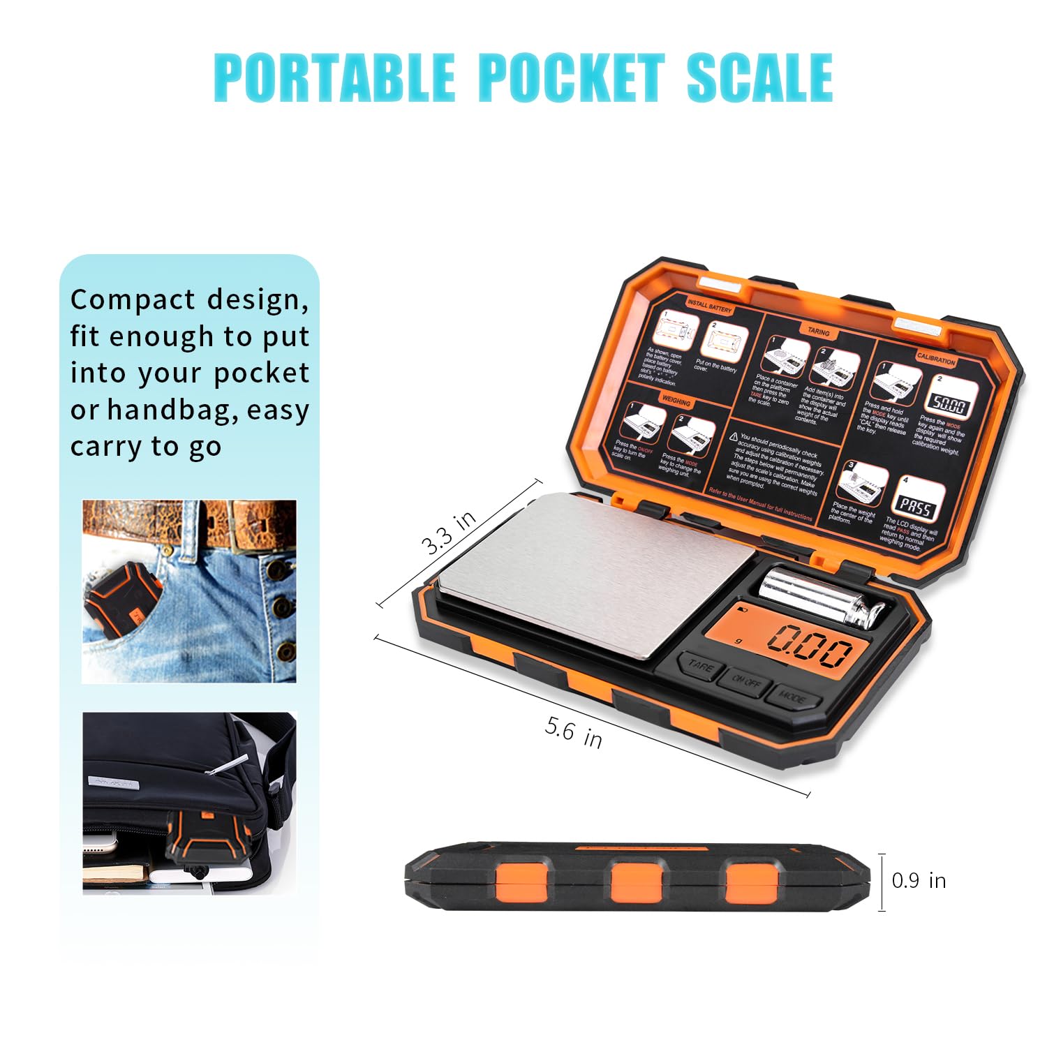 Fuzion portable design fits in your bag for quick on-the-go weighings.
