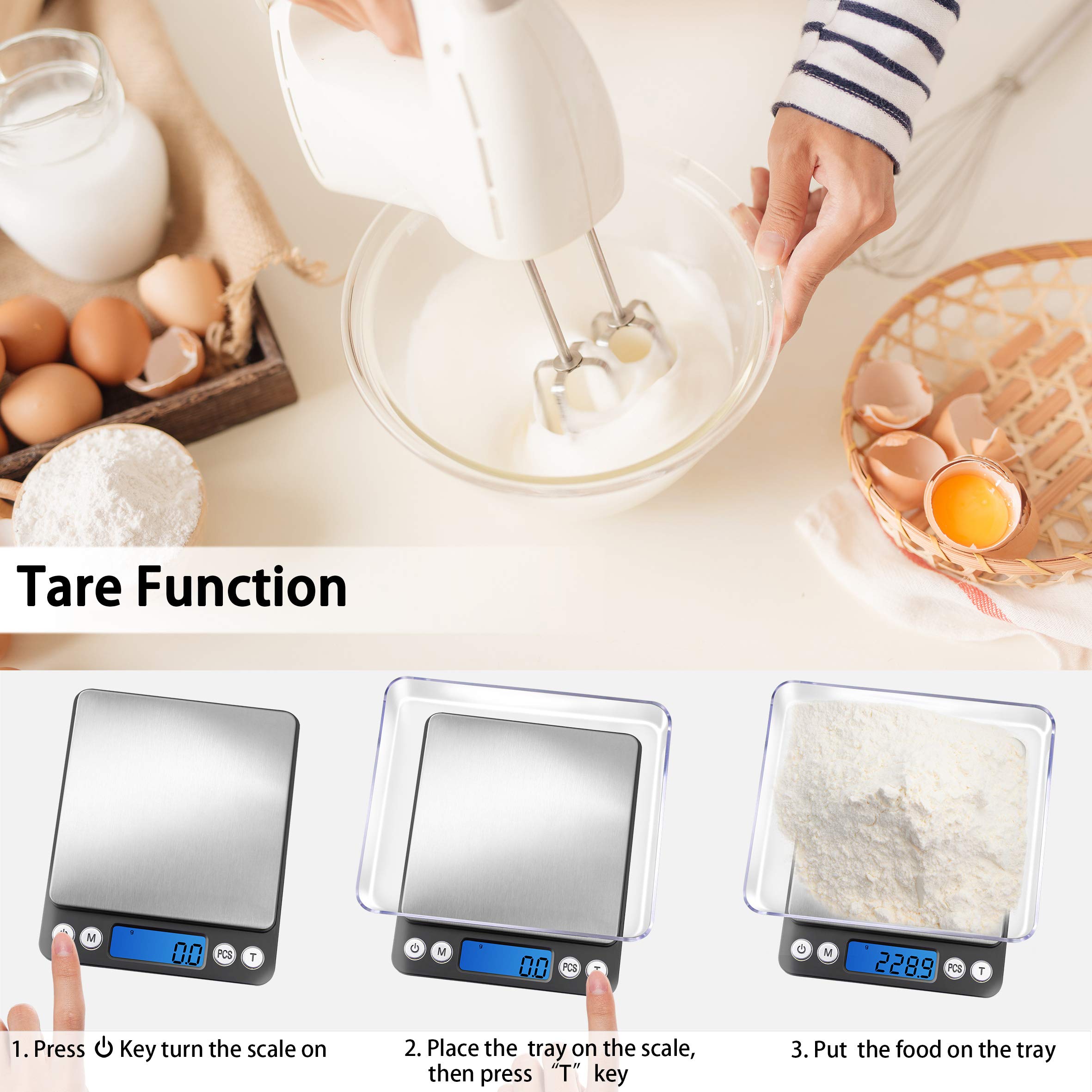 Six unit options enable versatile conversions for recipes and ingredients.
